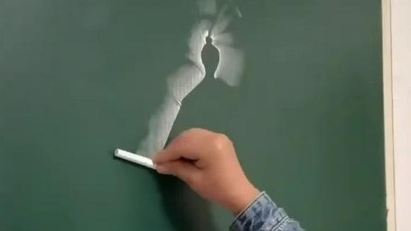 Kindergarten teacher's chalkboard art